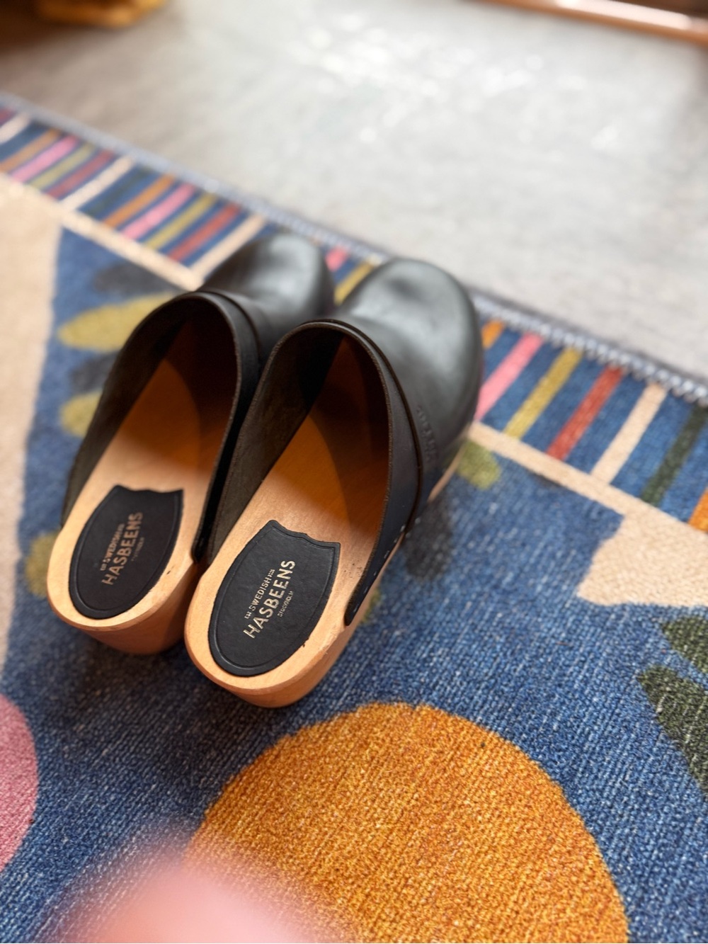 Swedish Hasbeens “Husband” Clogs with Wooden Soles - Picture 12 of 13